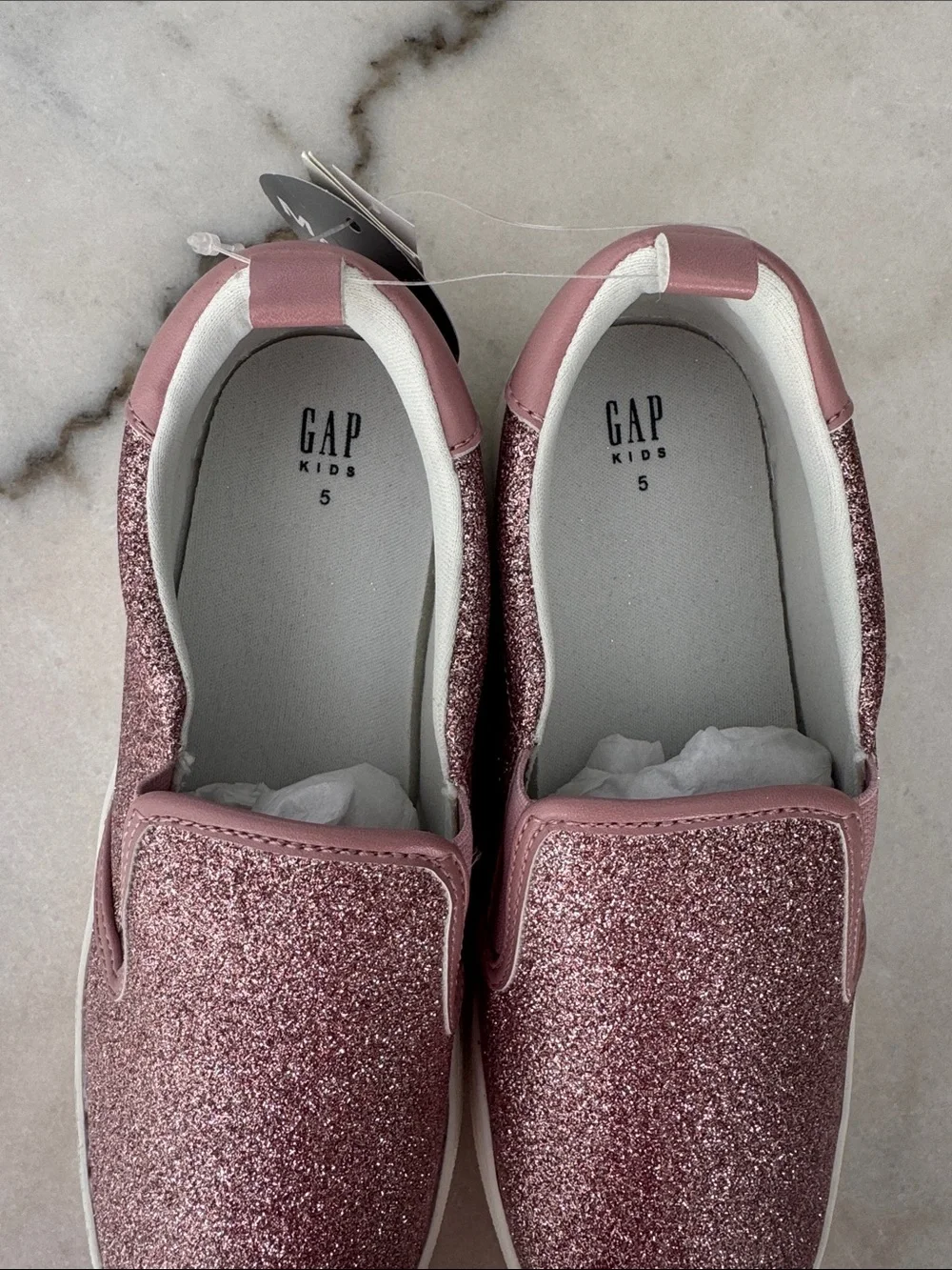 GAP Girls Pink Glitter Slip-On Sneakers